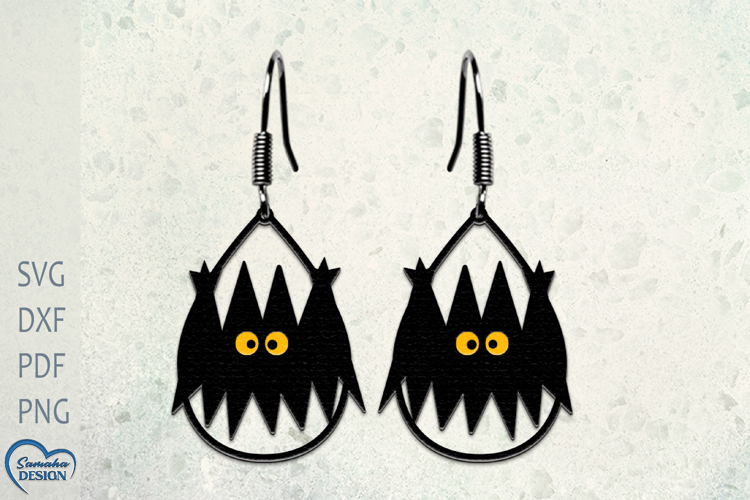 Halloween Bat Laser Cut Earrings.