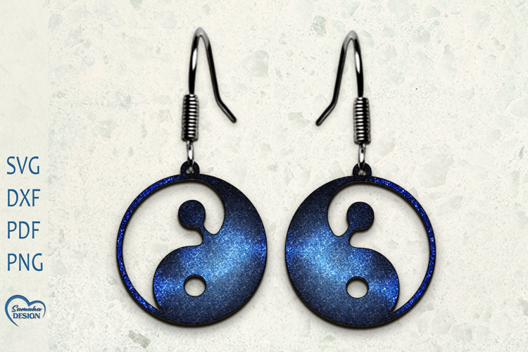 Yin yang Earrings Laser Cut. Boho Earrings.