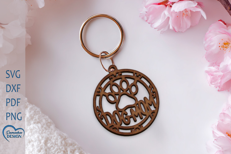 Dog mom Keychain. Mothers Day Keychain Design.