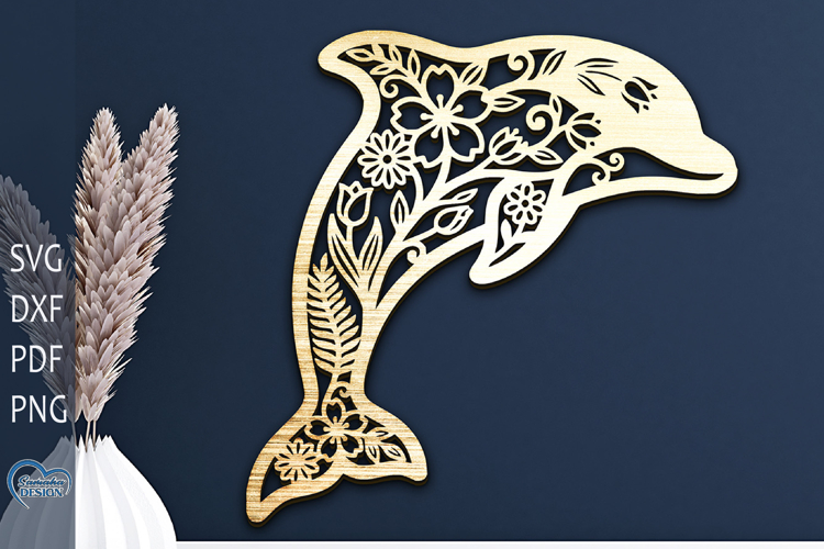 Home Decor Lazer Cut File. Dolphin SVG. Wall Decor SVG..
