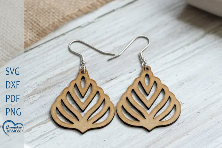 Modern Earrings Laser Cut. Boho Earrings Laser Cut.