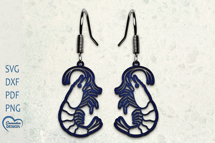 Shrimp Earrings Laser Cut. Boho Earrings Laser Cut.