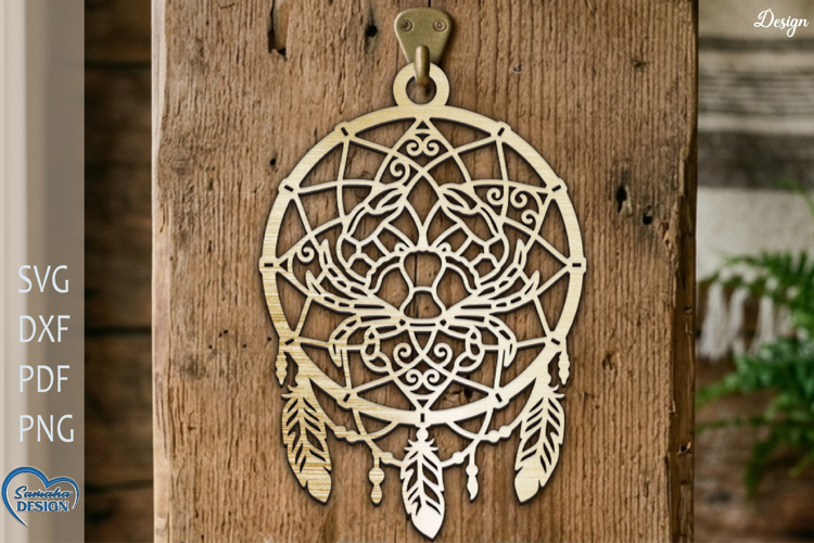 Dream Catcher Laser Cut. Cancer Zodiac Sign . example image 1
