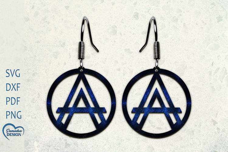 Alphabet Earrings Laser Cut. Laser Cut earrings. Letter A