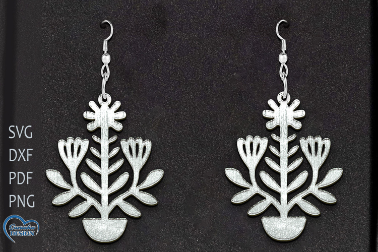 Flower Earrings Laser Cut. Boho Earrings.