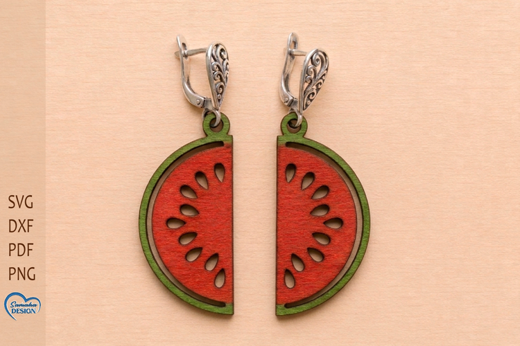 watermelon Earrings Laser Cut. Food Earrings