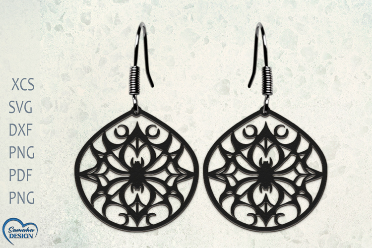 Halloween Earrings Laser Cut. Halloween Spider Laser Cut.