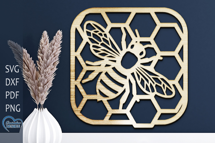 Home Decor Lazer Cut File. Honeybee SVG. Wall Decor SVG..