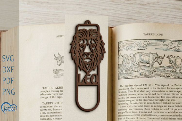 Leo Bookmark Laser Cut. Zodiac Sign Laser Cut.