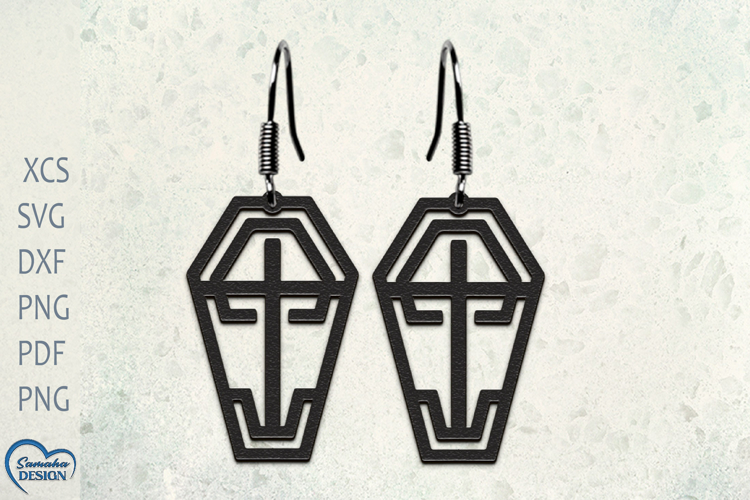 Halloween Earrings Laser Cut. Coffin Earrings Laser Cut.