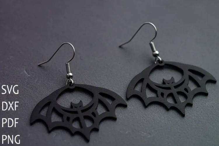 Halloween Bat Wings Laser Cut Earrings.