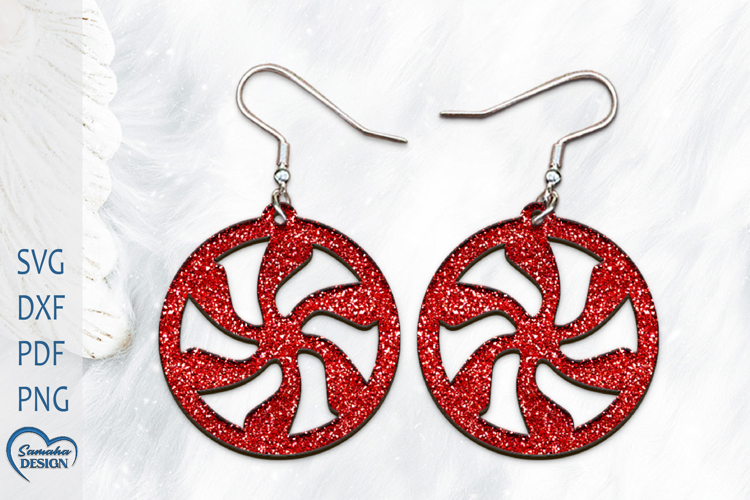 Christmas Earrings Laser Cut. Christmas Candy Earrings Lase