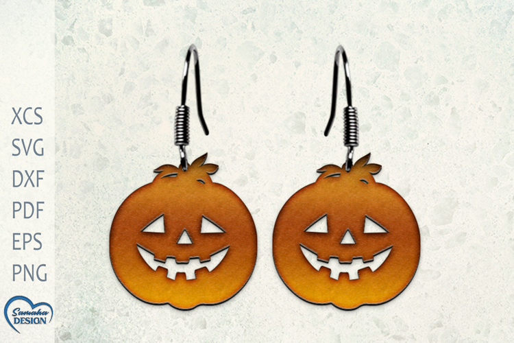 Halloween Pumpkin Earrings Laser Cut.