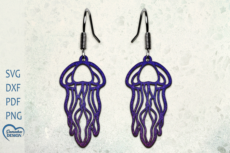 Jellyfish Earrings Laser Cut. Sea Earrings. Boho Style.