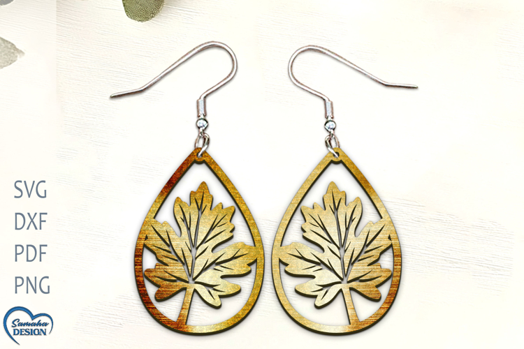 Leaf Earrings Laser Cut. Laser Cut earrings. Wreath SVG.