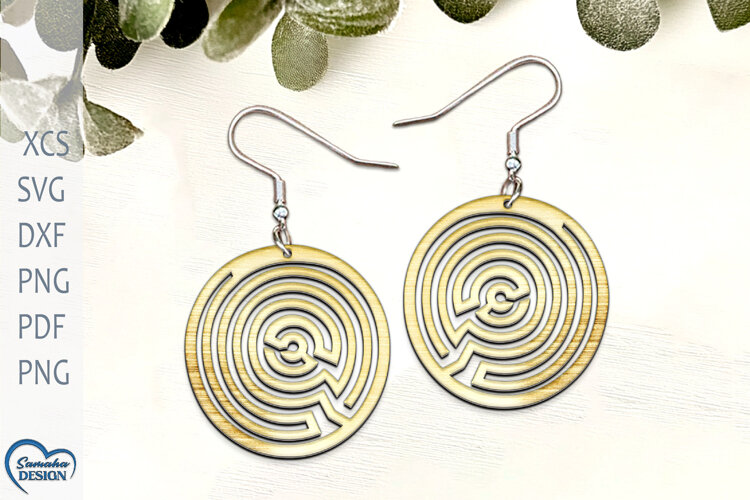 Modern Earrings Laser Cut. Boho Earrings Laser Cut. example image 1
