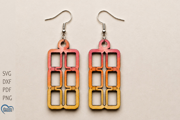 Wafer Cream Earrings Laser Cut. Food Earrings