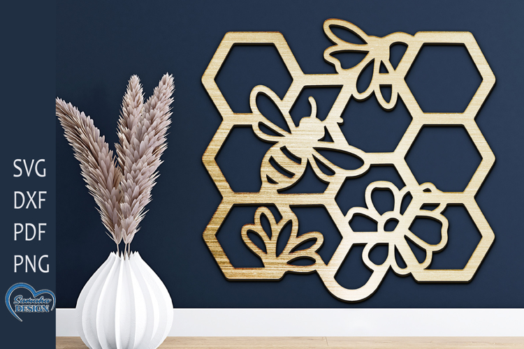 Home Decor Lazer Cut File. Honeybee SVG. Wall Decor SVG..