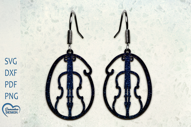 Guitar Earrings Laser Cut. Boho Earrings.
