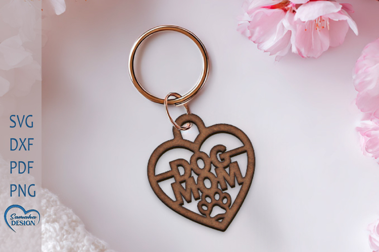 Dog mom Keychain. Mothers Day Keychain Design.