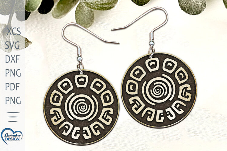 Modern Totem Earrings Laser Cut. Totem Earrings Laser Cut. example image 1