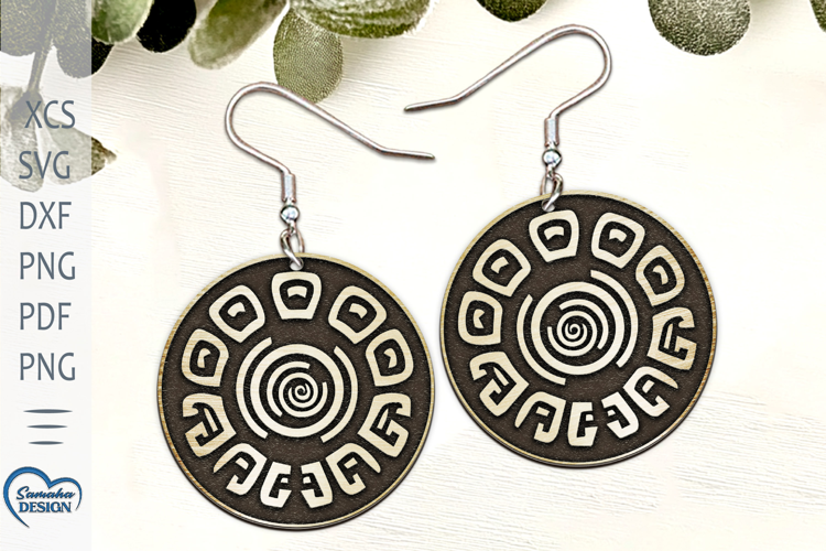 Modern Totem Earrings Laser Cut. Totem Earrings Laser Cut.