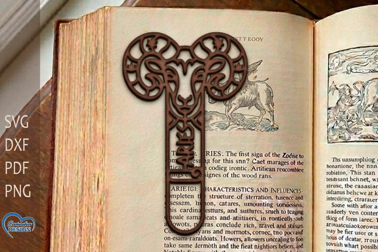 Aries Bookmark Laser Cut. Zodiac Sign Laser Cut.