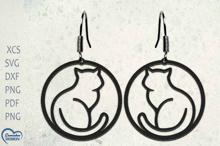 Halloween Cat Earrings Laser Cut. Cat Earrings Laser Cut.