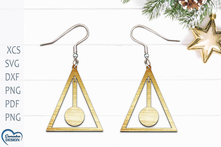 Christmas Earrings Laser Cut. Christmas Tree Laser Cut.