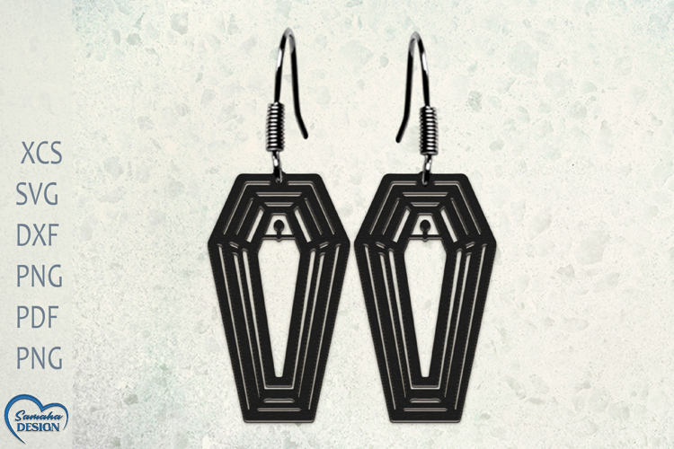 Halloween Earrings Laser Cut. Coffin Earrings Laser Cut.