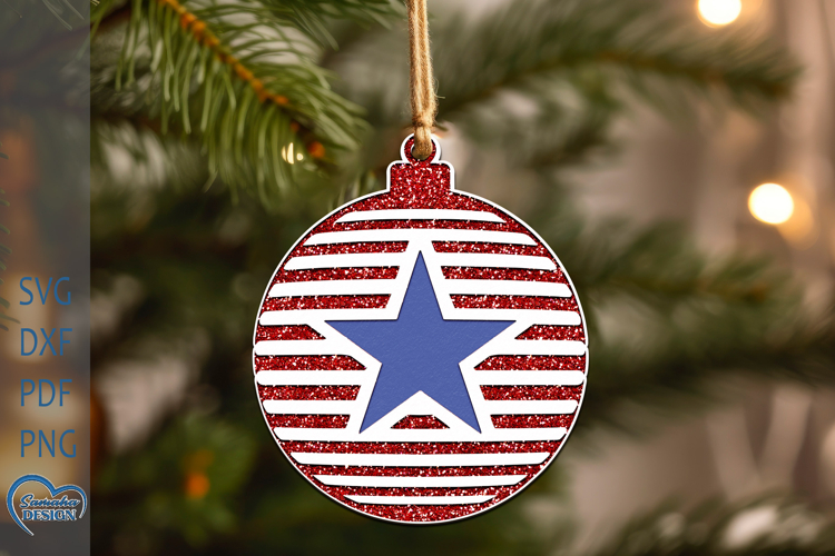 Christmas Ornament SVG. Christmas Ornament Laser Cut.