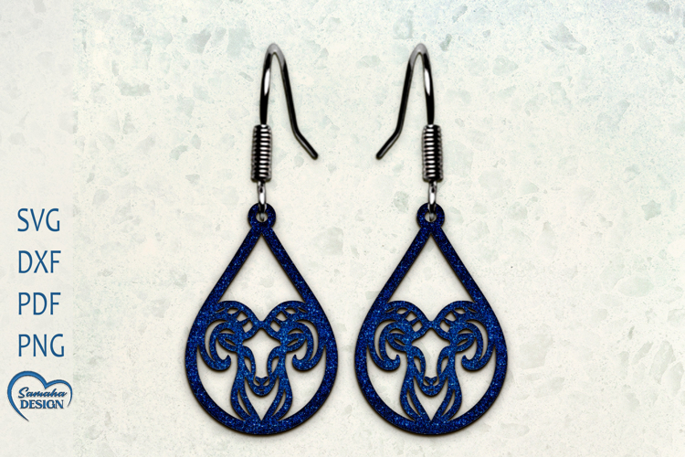 Capricorn Earrings . Zodiac signs Laser Cut earrings.