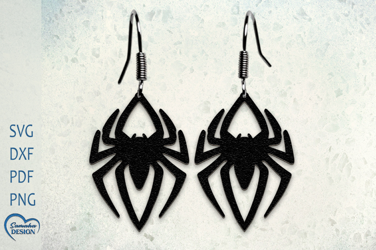Halloween Earrings Laser Cut. Halloween Spider Laser Cut.