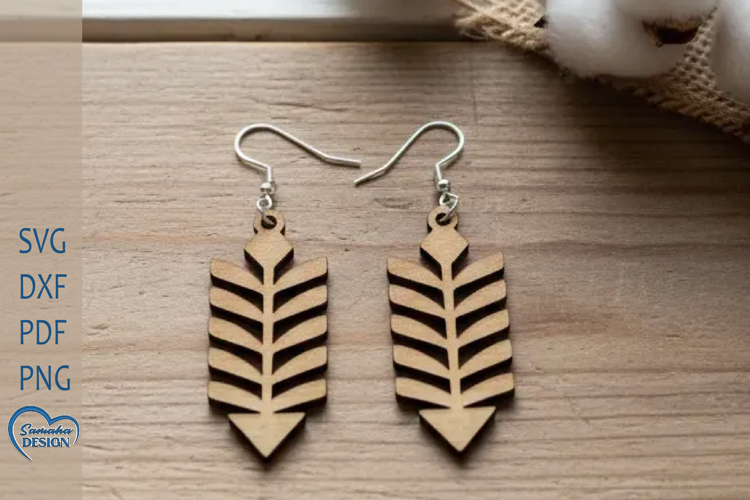 Modern Earrings Laser Cut. Boho Earrings Laser Cut.