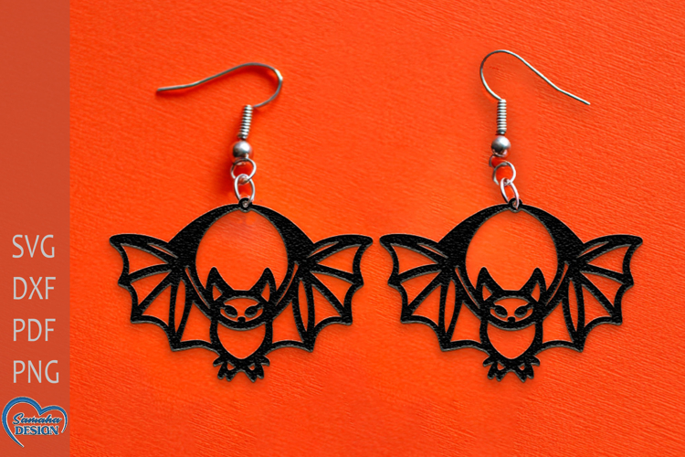 Halloween Bat Laser Cut Earrings.