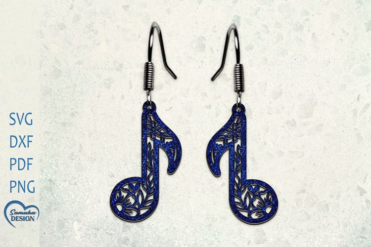 Music Notes Earrings Laser Cut. Boho Earrings Laser Cut.