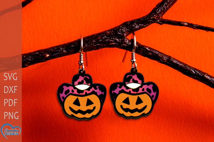 Halloween Pumpkin Earrings Laser Cut.