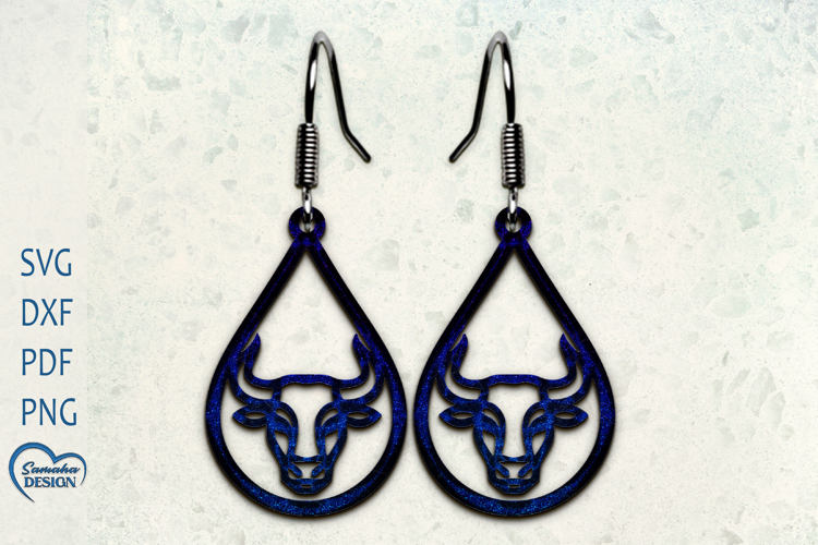 Taurus Earrings . Zodiac signs Laser Cut earrings.