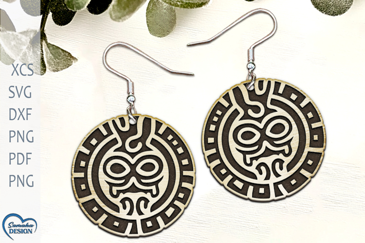 Modern Totem Earrings Laser Cut. Totem Earrings Laser Cut.