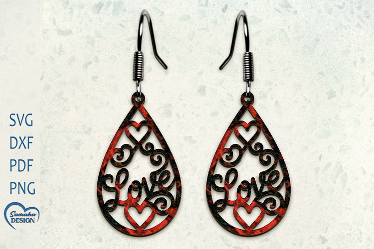 Valentine Earrings Laser Cut. Heart Laser. Heart Earrings.