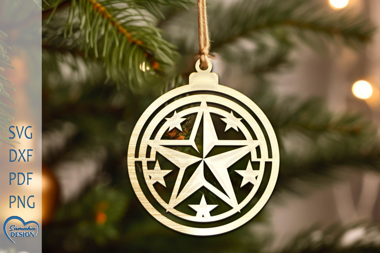 Christmas Ornament SVG. Christmas Ornament Laser Cut.