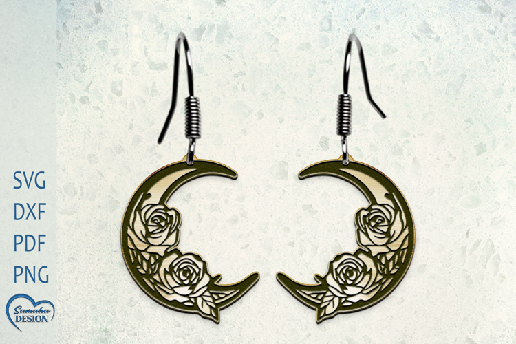 Celestial Earrings. Moon Earrings Laser Cut. Boho Earrings.