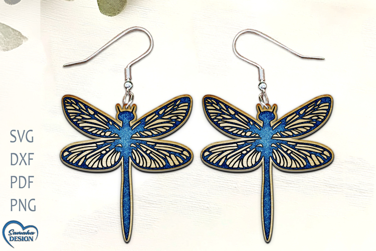 Dragonfly Earrings Laser Cut. Boho Earrings Laser Cut.