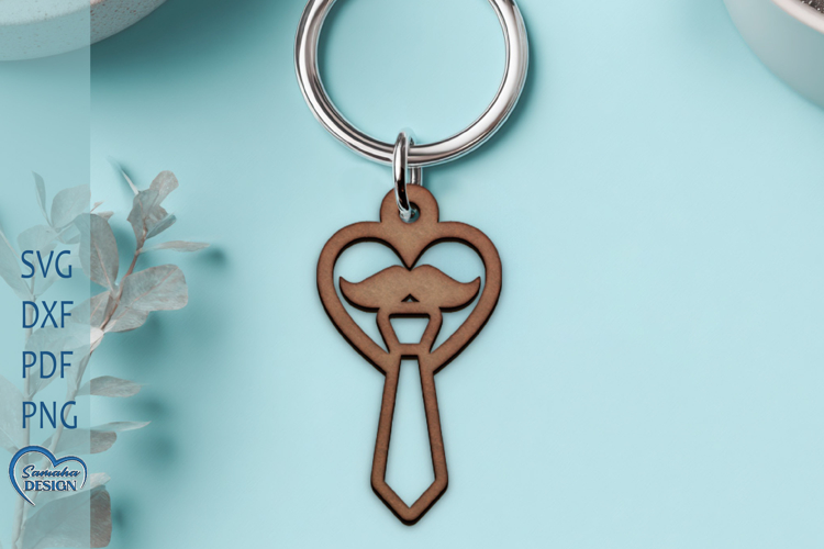 Fathers Day Laser Cut. Keychain Laser Cut. Dad SVG. example image 1