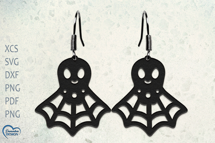 Halloween Earrings Laser Cut. Halloween Spider Laser Cut.