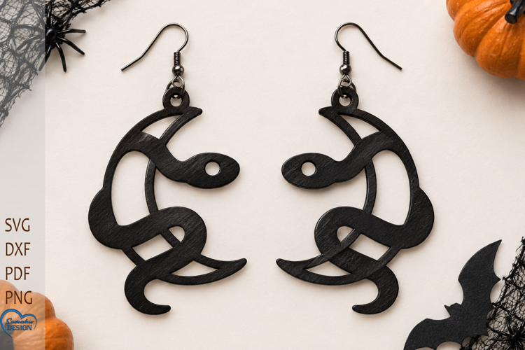 Halloween Snake Earrings Laser Cut. Halloween Laser cut.
