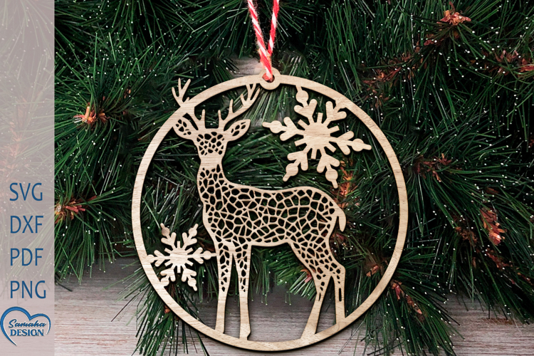 Christmas Ornament SVG. Christmas Ornament Laser Cut.