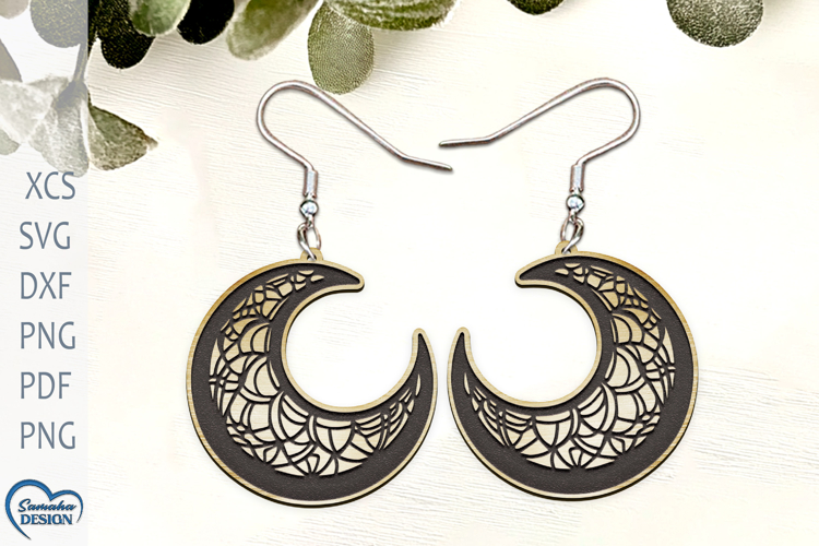 Celestial Earrings. Moon Earrings Laser Cut. Boho Earrings.