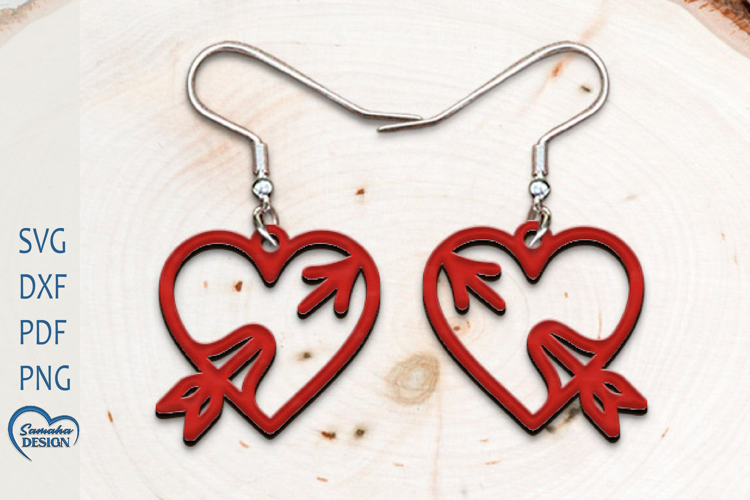 Valentine Earrings Laser Cut. Heart Laser. Heart Earrings.