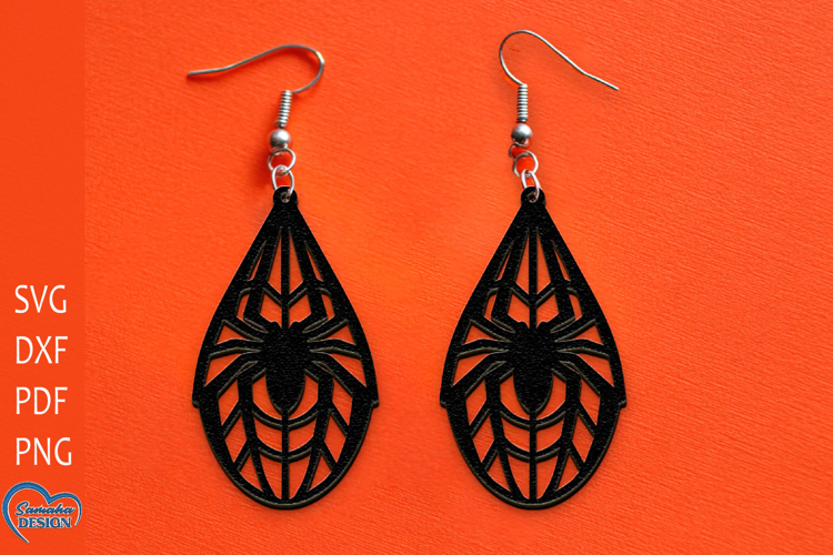 Halloween Earrings Laser Cut. Halloween Spider Laser Cut.